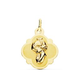 Medalla Oro 18kts Virgen Niña 19x16mm P9140-816