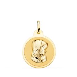 Medalla Oro 18kts Virgen Niña 20mm P9190-820