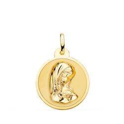 Medalla Oro 18kts Virgen Niña 20mm P9193-820