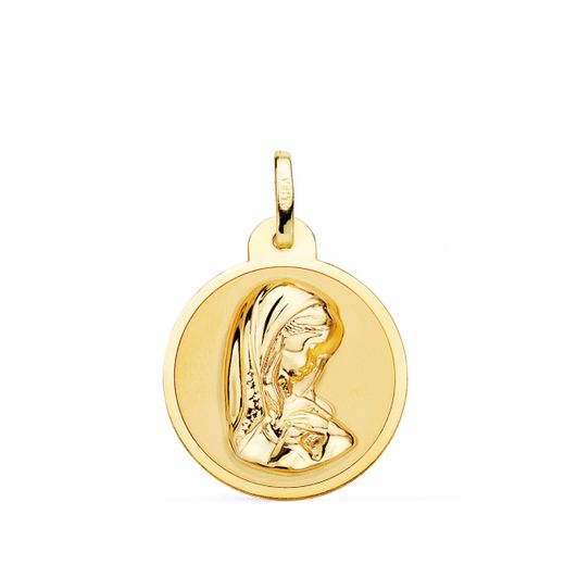 Medalla Oro 18kts Virgen Niña 20mm P9193-820
