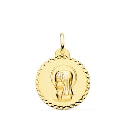 Medalla Oro 18kts Virgen Niña 20mm P9198-920