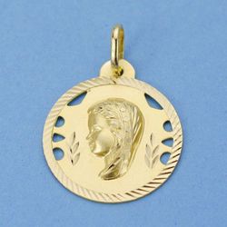 Medalla Oro 18kts Virgen Niña 22mm 26000758