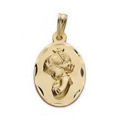 Medalla Oro 18kts Virgen Niña 22x14mm 26000331