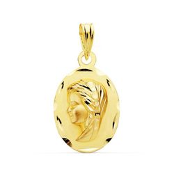 Medalla Oro 18kts Virgen Niña 22x14mm 26000337