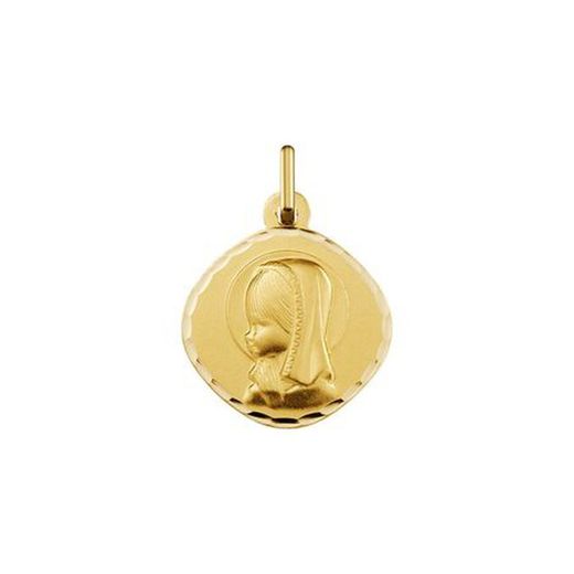 Medalha de ouro 18k Virgin Girl Argyor MRM 14,5 mm (18)1600104N Moldura facetada