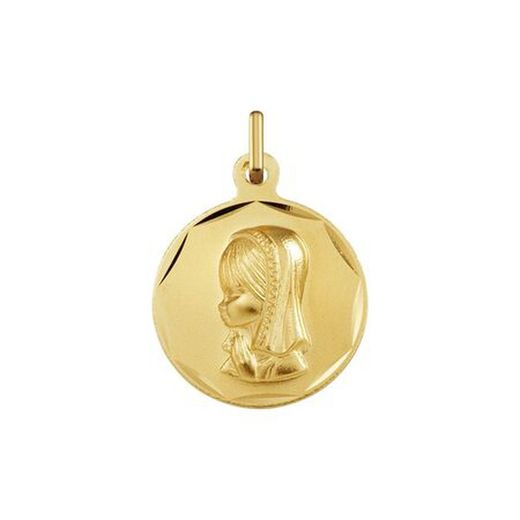 18kt Gold Medal Virgin Girl Argyor MRM 15mm (18)1300104-15mm Faceted Bezel