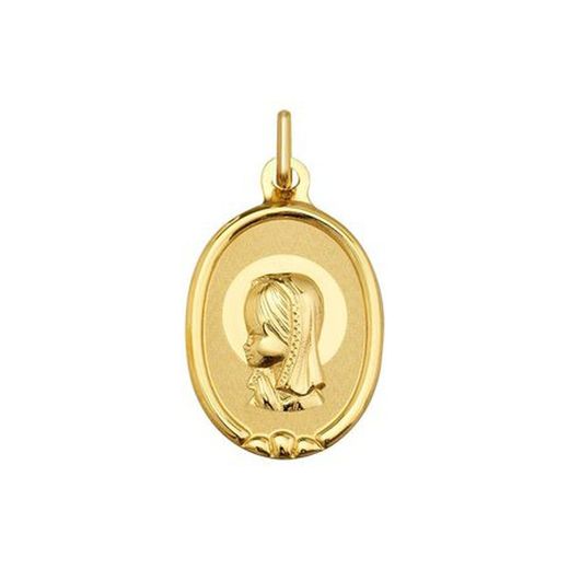 18kt Gold Medal Virgin Girl Argyor MRM 16x12mm (18)1904104 Oval Glossy-Matte