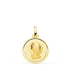 Medalla Oro 18kts Virgen Niña Bisel 16mm P9199-116