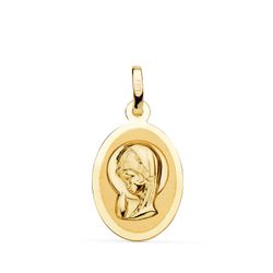 Medalla Oro 18kts Virgen Niña Ovalada 19x12mm P9186-816