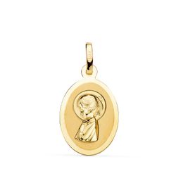 Medalla Oro 18kts Virgen Niña Ovalada 19x12mm P9188-816