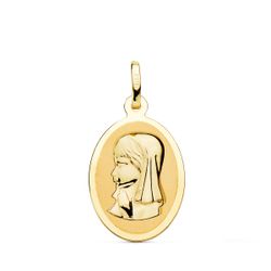 Medalla Oro 18kts Virgen Niña Ovalada 21x15mm P9170-820