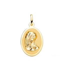 Medalla Oro 18kts Virgen Niña Ovalada 21x15mm P9174-820