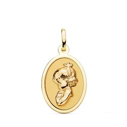 Medalla Oro 18kts Virgen Niña Ovalada 21x15mm P9178-820