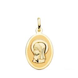 Medalla Oro 18kts Virgen Niña Ovalada 21x15mm P9184-820