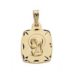 Medalla Oro 18kts Virgen Niña Tonel 19x13mm P9136-518