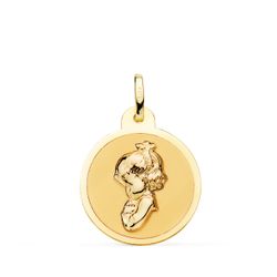 Medalla Oro 18kts Virgen Rezando 20mm P9195-820