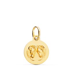 Medalla Oro 18kts Zodiaco Aries Matizada P4165AR-0 13mm