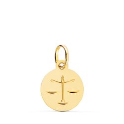Medalla Oro 18kts Zodiaco Libra Matizada P4165LI-0 13mm