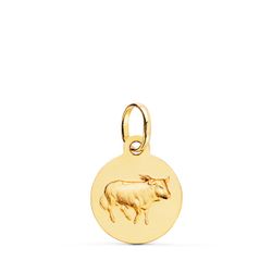 Medalla Oro 18kts Zodiaco Tauro Matizada P4165TA-0 13mm