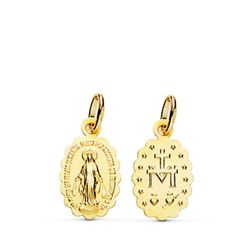 Medaglia d'oro 9kt 12x9mm 9K22033 Vergine Miracolosa