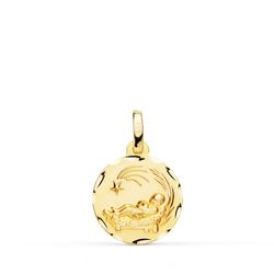 Médaille Or 9kts 14mm 9K070697 Enfant de la Mangeoire