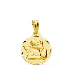 9kt guldmedalje 14 mm 9KP9337-414 Little Angel Burlón