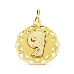 Medalla Oro 9kts 16mm 9K16699 Virgen Niña