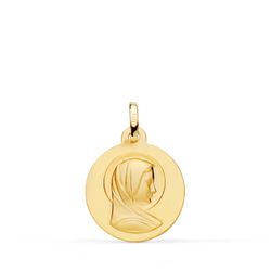 Medalla Oro 9kts 16mm 9KP1129 Virgen Francesa