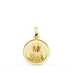 9kt Gold Medal 16mm 9KP5004-116 Heart of Jesus