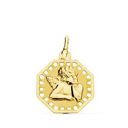 Medalla Oro 9kts 17x14mm 9K16494 Angel