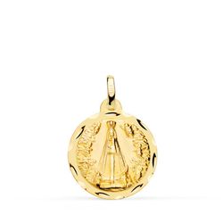 Medalha de Ouro 9kt 18mm 9KP2978-318 Virgem de Nossa Senhora de Begoña