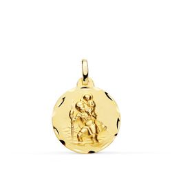 Medalla Oro 9kts 18mm 9KP8090-318 San Cristobal