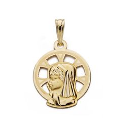 Médaille Or 9kt 18x14mm 9K16459 Fille Vierge