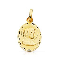 Medalla Oro 9kts 19x11mm 9K16883 Virgen Maria