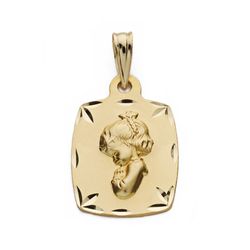 Medalla Oro 9kts 19x13mm 9K22037 Virgen Niña