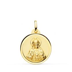 Medalla Oro 9kts 20mm 9KP5004-120 Corazón De Jesús