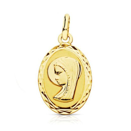 9kt Gold Medal 20x12mm 9K16500 Virgin Girl