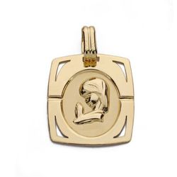 Medalla Oro 9kts 20x17mm 9K16377 Virgen Niña