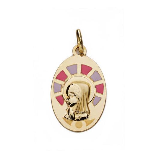 9kt Gold Medal 21x13mm 9K16547 Virgin Girl