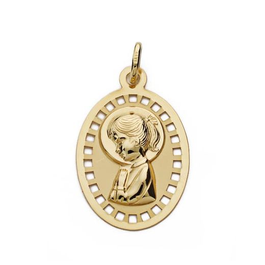 9kt Gold Medal 23x14mm 9K16747 Virgin Girl