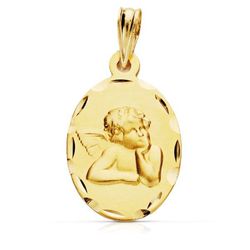 Médaille en Or 9kt 23x14mm 9K16803 Ange Moqueur
