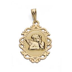 Medalla Oro 9kts 23x16mm 9K16327 Angel Burlón