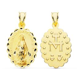 9-karätige Goldmedaille 28 x 18 mm 9K260082 Wundersame Jungfrau