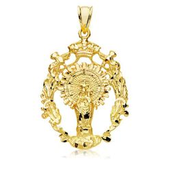 Medalla Oro 9kts 35x28mm 9K230223 Virgen Del Pilar