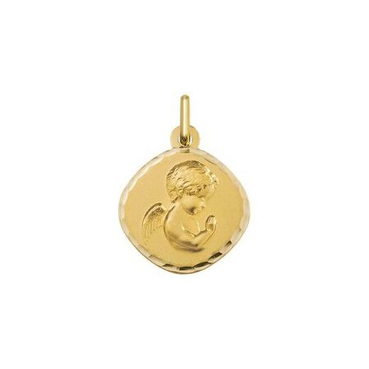 Medalla Oro 9kts Angelito Argyor MRM 14,50x14,50mm (9)1600419N Bisel Facetado Rombo
