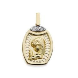 Medalla Oro 9kts Bicolor Plata 24x16mm 9K250084 Virgen Niña