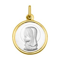 Medalla Oro Bicolor Blanco 18kts Argyor MRM (18)AY3077 Virgen
