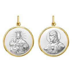 Medalla Oro Bicolor Blanco 18kts Virgen Del Carmen - Sagrado Corazón Argyor MRM 18mm (18)1290575-18mm Bisel
