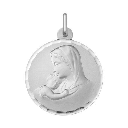 Medalla Oro Blanco 18kts Argyor MRM (18)AY3109G Virgen & Niño