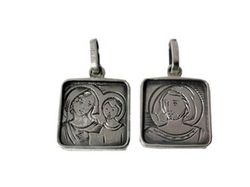 Medalla Plata Arior 1,4x1,4cm 1060568PU Escapulario Cuadrado Virgen Jesus